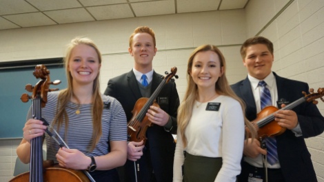 Sorella Wood is the Cellist, she is in my district, Anziano Payne is the violinist, he is my roommate, and Sorella Evans is the pianist, she is going to Milan but is in my zone. Also Sorella Evans was in my mission prep class and my honors class at byu