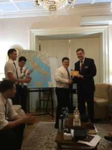 Tyler's mission president giving him his first assigned area