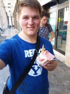 Me at Brioscia with some gelato