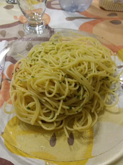 A really good pasta I had with peperoncini and another spice I don't remember the name of