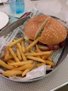 An "American style ham-burger" from a cool place in Palermo, it was actually pretty close to the real deal